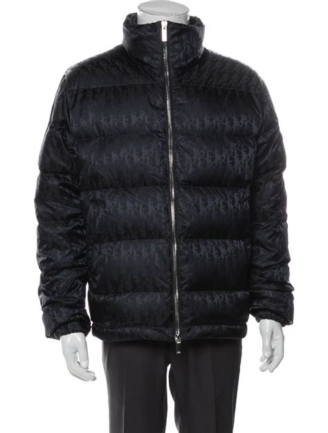 black puffy jacket dior|dior oblique down jacket.